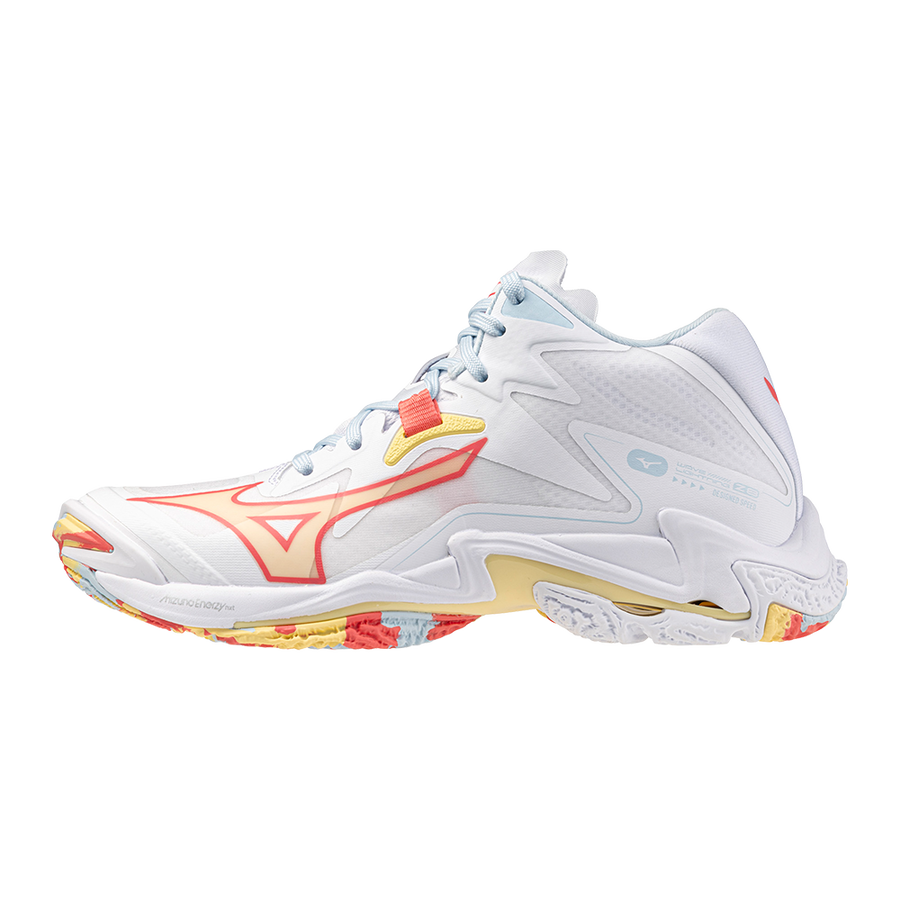MIZUNO WAVE LIGHTNING Z8 MID WHITE CALYPSO CORAL PALE BANANA