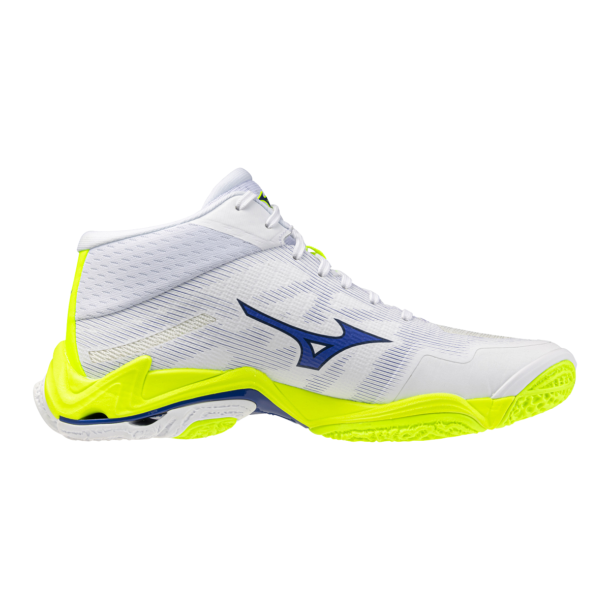 MIZUNO WAVE LIGHTNING ELITE MID WHITE LIGHTY ELLOW DAZZLING BLU