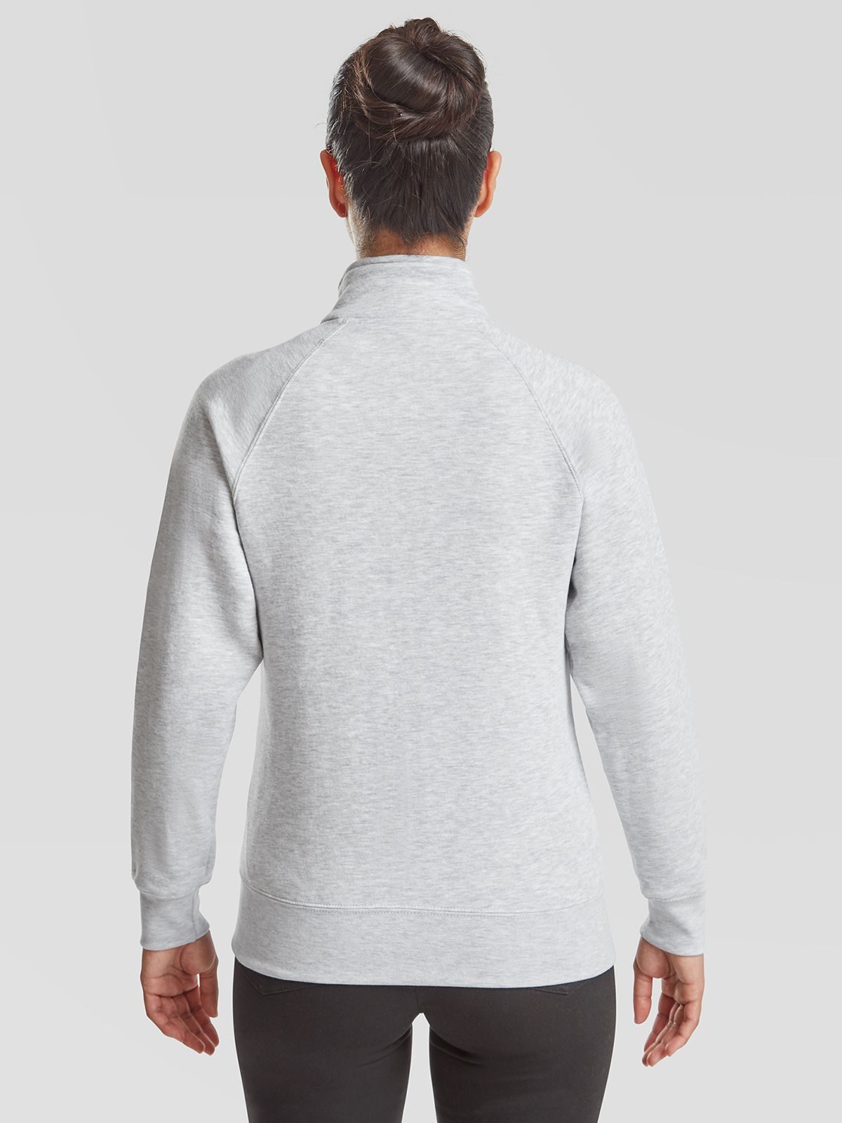 FELPA ZIP LUNGA DONNA GRIGIO  RETRO