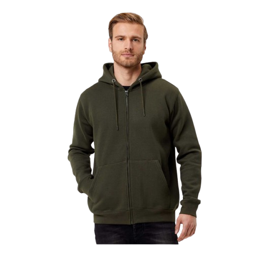 FELPA CAPPUCCIO E ZIP OLIVE