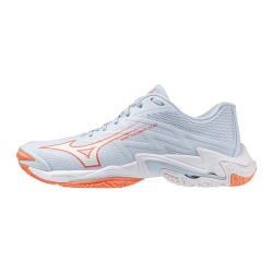 foto MIZUNO WAVE LIGHTNING ELITE W BLUE FINCH WHITE LAVA ORANGE