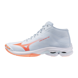 foto MIZUNO WAVE LIGHTNING PRO MID W BLUE FINCH LAVA ORANGE FLAMINGO