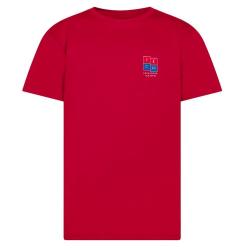 foto T SHIRT ROSSA MANICHE CORTE